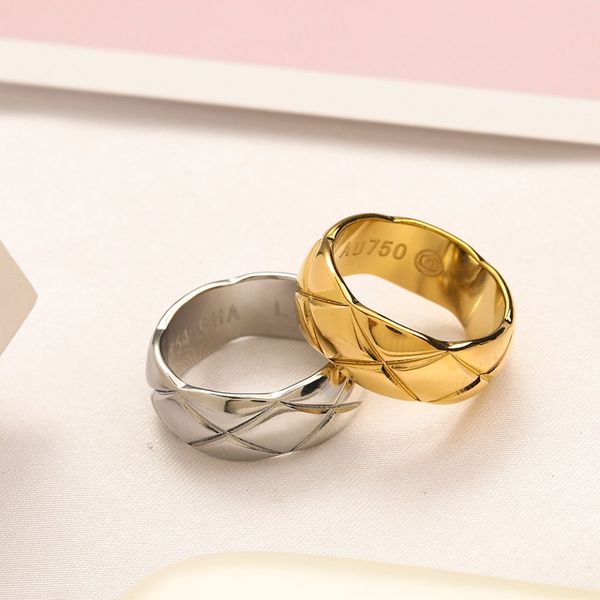 

2023 new designer designed for women titanium steel diamond ring female stainless steel simple steel ring, Golden;silver