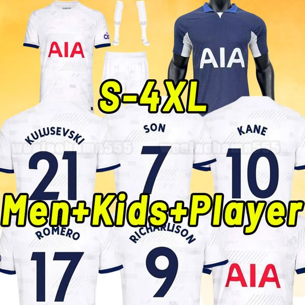 

spurs 23 24 s-4xl soccer jerseys kane son perisic kulusevski tottenham hojbjerg 2023 2024 lucas llors third football kit shirt bryan bergwij, Black;yellow