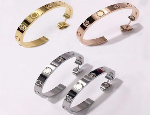 

stud classic style women cute size luxury stainless steel earrings wedding party gifts1624144, Golden;silver