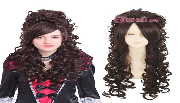 

gtgtgt baroque brown renaissance long wave curly cosplay wig9681486, Black;brown