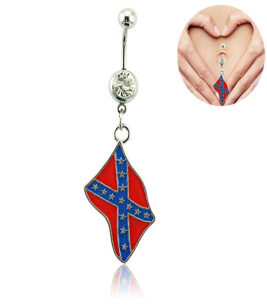 

fashion belly button rings dangle 316l stainless steel national flag navel body piercing jewelry4476791, Silver