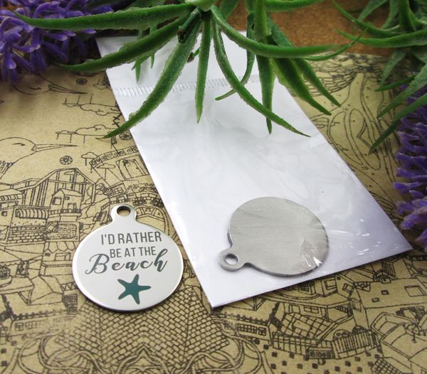 

40pcsquoti039d rather be at the beachquotstainless steel charms more style for choosing diy charms pendants for necklace8474806, Bronze;silver