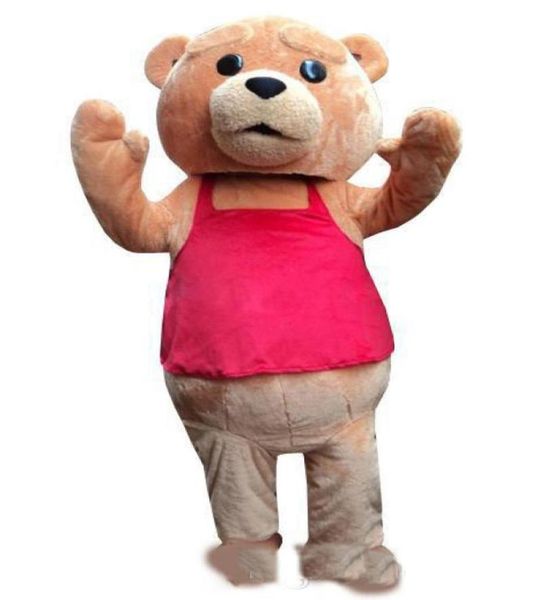 

2018 eddy bear of ted size halloween cartoon mascot costume fancy dress5710326, Red;yellow