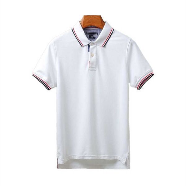 

mens polos lapel short sleeves breathable classic quality designer shirt em broidered badge fashion british style vintage high street gentle, White;black