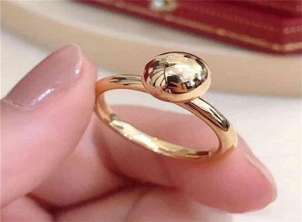 

s925 sterling silver for women hardwear series personality round ball ring luxury cold and elegant jewelry 3 colors3058376, Golden;silver