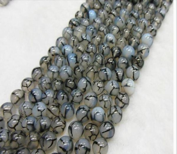 

6mm black white dragon agate natural gemstone loose beads diy jewelry necklace bracelet2226583