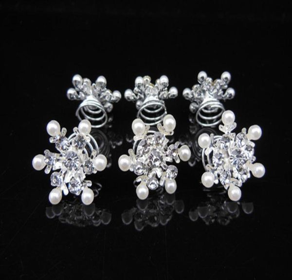 

fashion jewelry 100 pcs snowflake pearl crystal bridal wedding prom hair pins hair accessory crystal s spins hair pins1840550, Golden;silver