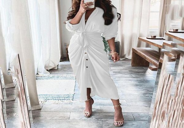 

casual dresses womens maxi solid white dress single breasted cardigan with belted waist short sleeve vestidos mujer verano4315177, Black;gray