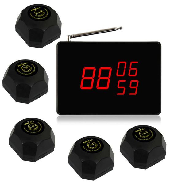 

singcall wireless calling system for cafe coffee shop restaurantsmall display big screen pack of 1 display and 5 bells5067910