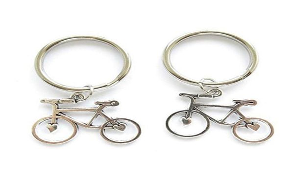 

whole 10pcs lot bicycle charm pendant key chain sport pendant key ring for men jewelry gift240m2980724, Slivery;golden