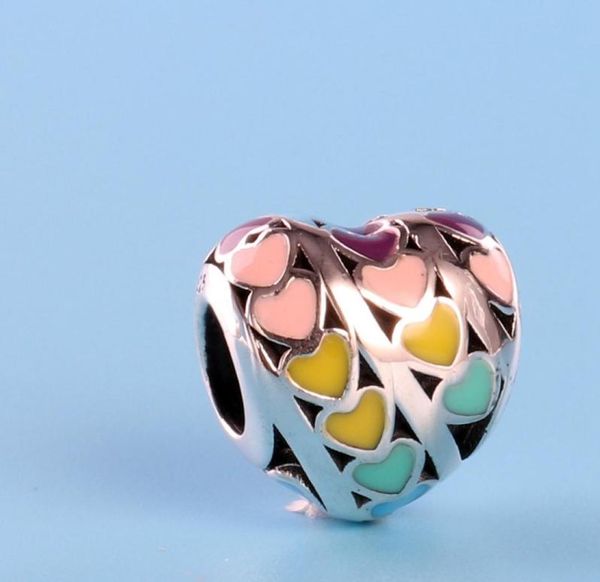 

genuine accessories color love heart-shaped beads fashion charm 925 sterling silver suit for bracelet original box5469154, Bronze;silver