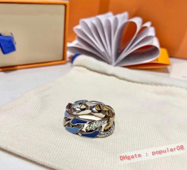 

2021 designer rings stainless steel rose gold couple rings colorful 18k gold rings for women men jewelry79540374052981, Silver