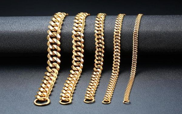 

fashion jewelry men bracelet women bracelet chains bracelet stainless steel link bracelets bangle gold silver black color 3mm11mm3081751