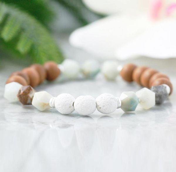 

mg1076 anxeity relief amazonite bracelet healing crystals chakra yoga jewelry essential oil diffuser energy protection bracelet9866382, Black