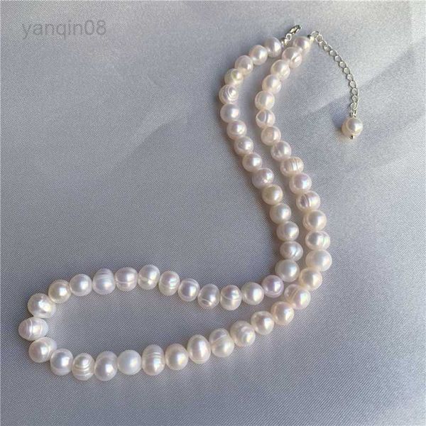 

pendant necklaces genuine silver pearl necklace 6-7mm natural freshwater pearl choker necklace for women jewelry trend gifts hkd230712