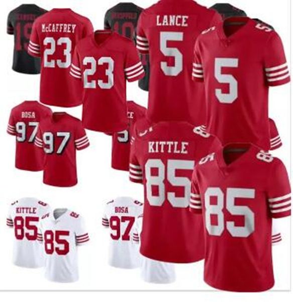 

trey lance jersey nick bosa san george kittle francisco deebo samuel jerry rice fred warner brock purdy christian mccaffrey 49er talanoa huf, White