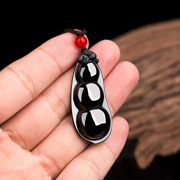 

pendant necklaces burmese jade beans pendant natural gemstone black jewelry necklace certificate charm accessories amulet choker emerald jad, Silver