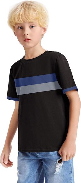 

boys short sleeve crewneck t shirts toddler kids casual summer tee, Blue