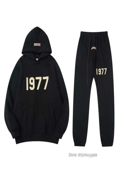

high street fashion brand mens tracksuits autumn and winter new flocking digital printing sports leisure suit hoodie9758997, Gray