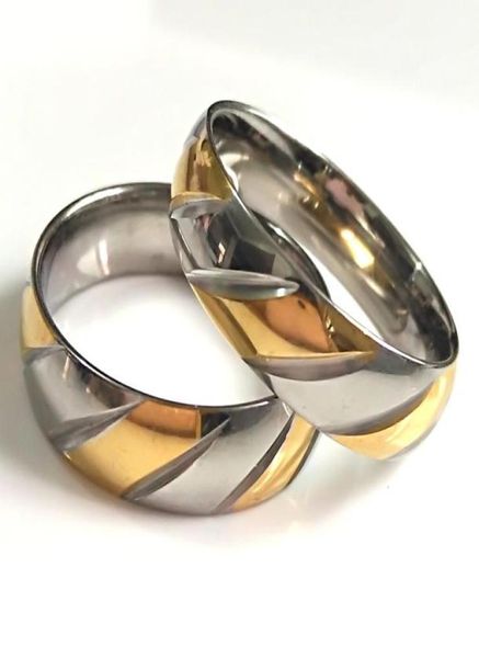 

30pcs knife cut 6mm quality comfortfit 316l stainless steel band wedding rings men women trendy jewelry1704985, Silver