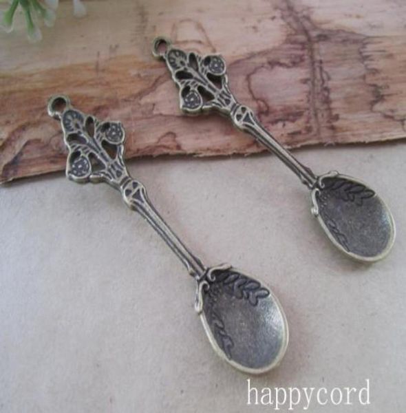 

assorted color 3 color spoon charms pendant 15mmx63mm 30pcslot5328924, Bronze;silver