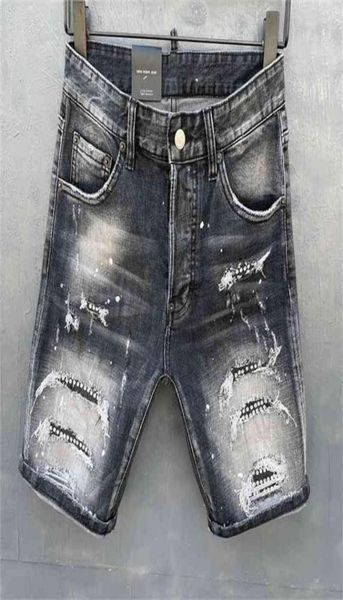 

summer style dsq brand italy jeans men shorts men denim trousers straight paint slim blue hole for 2107231590192