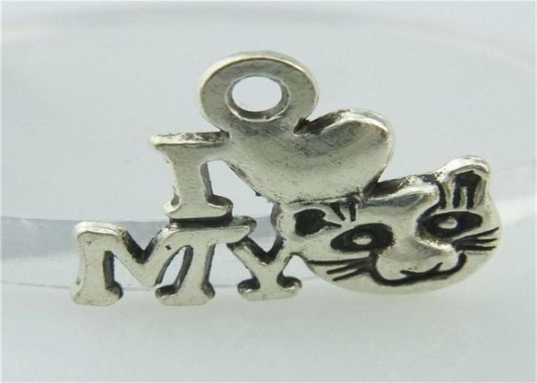 

14695 40pcs alloy antique silver vintage i peach heart my cat pendant charm jewelry fashion jewelry accessory diy part5682418