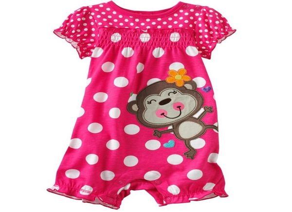 

red monkey baby girl romper for summer baby clothes 100 cotton bebe jumpsuits polka dot body suit newborn shirt outfits 2104132012710, Blue