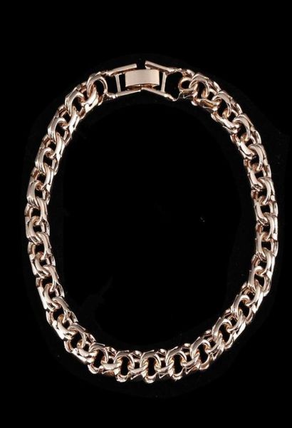 

charm bracelets bismark 585 rose gold color jewelry a form of weaving long 7mm wide hand catenary men and women 2211146930351, Golden;silver