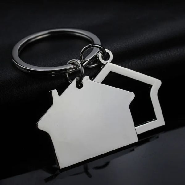 

2019 metal creative cabin small house key ring keychains keyring pendant real estate developer gift generation delivery, Silver
