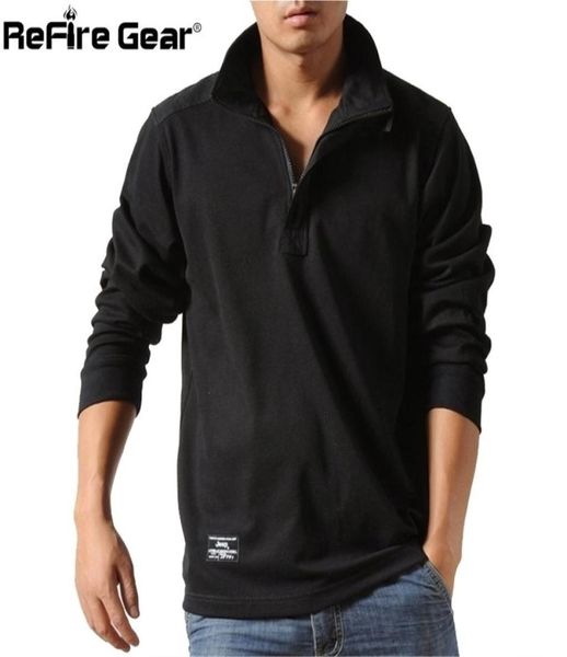 

refire gear cotton casual tshirts men spring loose long sleeved tactical shirts military big size business leisure underwear 21046552903, White;black