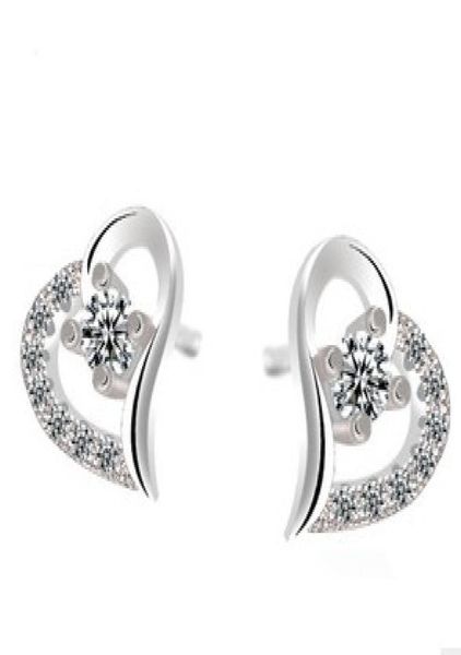 

earrings silver stud earring selling crystal heart stud earrings for women girl wedding party jewelry whole 0029wh8606004, Golden;silver