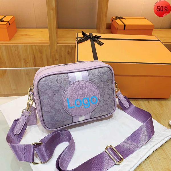 

stylish shoulder bag for women bag 2023 new camera old flower embroidery splice single shoulder crossbody wide strap handbags designers part