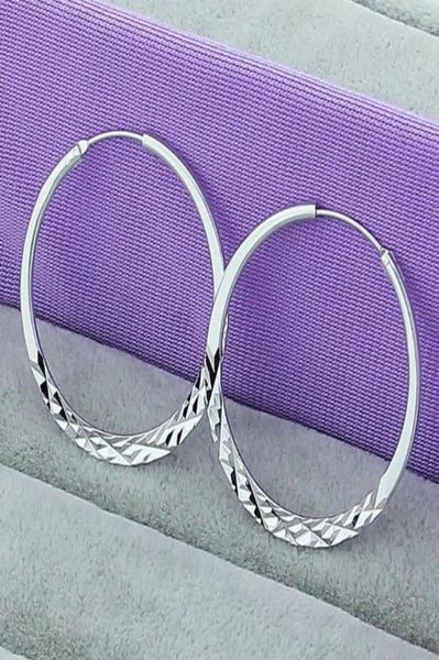 

women039s big ear ring 5cm charm ear hoop huggie jewelry gift 925 silver plating circle decorative pattern earrings1063858, Golden;silver