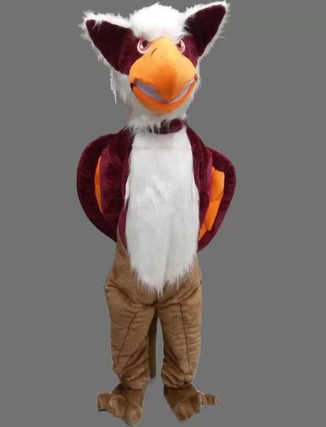 

size animal griffin mascot custom xmas eagle male fancy dress costume shool event birthday party costume mascot7157992, Red;yellow