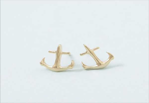 

fashion anchor earrings sailors love stud earrings for women whole 18k gold plated classic stud earrings7274837, Golden;silver