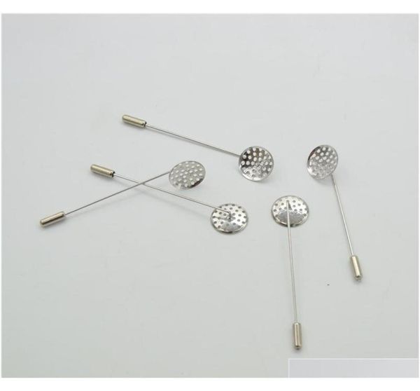 

50pcs 7016mm copper metal silver color brooch base blank tray brooch base lapel pin diy jewelry finding ohp1q mghk51939108