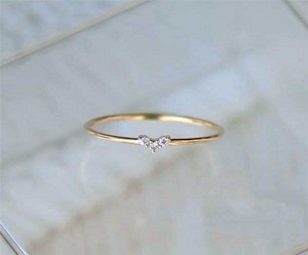 

2020 ring for women little heart thin knuckle ring light yellow gold color daily fashion jewelry kar1736092354, Golden;silver