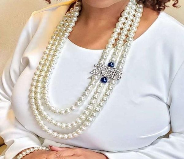

beyou handmade jewelry greek letters sorority zpb multilayer long pearl accsori zob zeta phi beta pearl necklace3608278, Silver