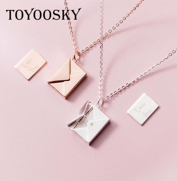 

toyoosky genuine 925 sterling silver pendant necklace women envelope lover letter pendant gifts for girlfriend8664266