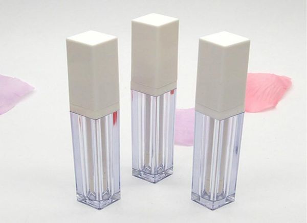 

whole white square clear lip gloss bottle 4ml empty lipgloss tubes liquid lip gloss refillable bottles containers makeup packa8119833
