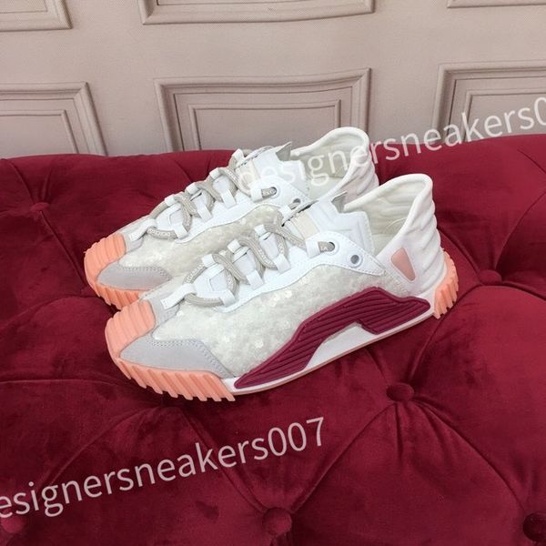 

2023 new casual shoe designe womens running shoes platform women men for leather sneaker trainer trainers triple white sneakers hc210815, Black