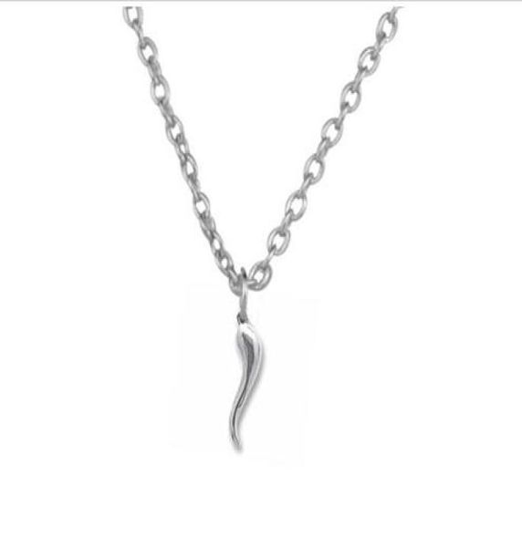 

new trend necklace 10pcs zinc alloy rhodium plated friendly alloy italian horn pendant charm necklaces1388003, Silver