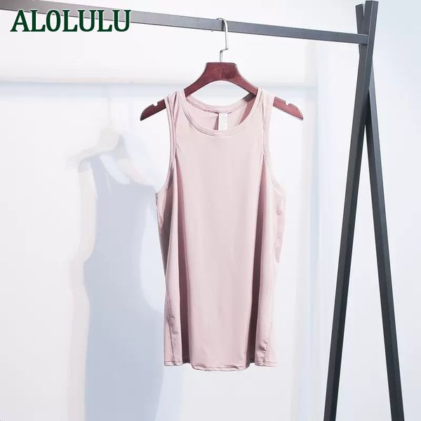 

al0lulu yoga sports blouse women's quick-drying running fitness yoga clothing t-shirt loose sleeveless vest outerwear