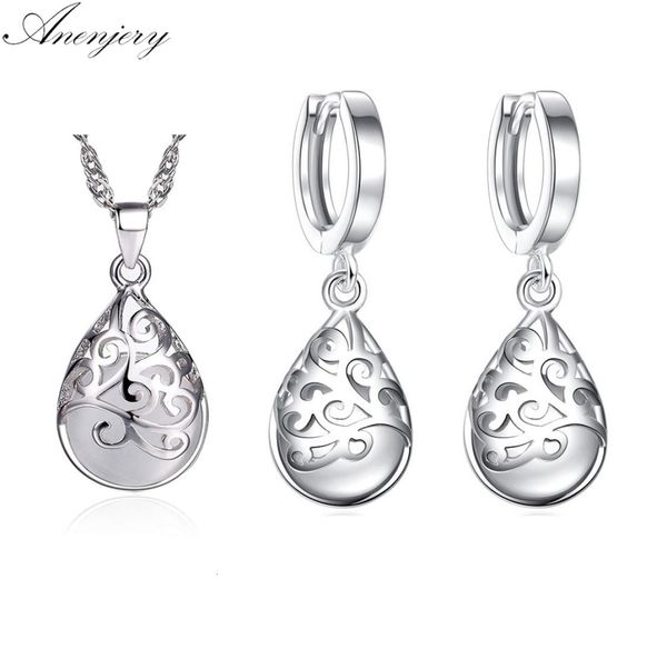 

925 sterling silver jewelry sets moonstone opal tears totem earrings necklace sets for women7306707