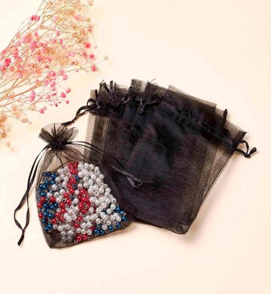 

100pcs organza bags rectangle black about 10cm wide 15cm long6881899, Pink;blue
