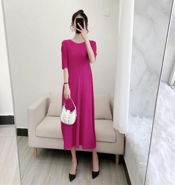 

2021 new issey midlength loose large size pleated skirt0128863958, Black;gray