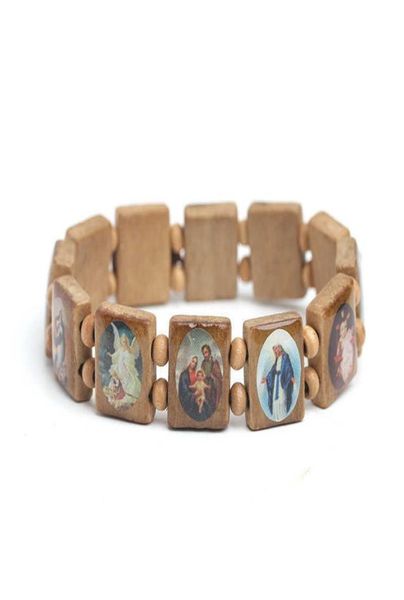 

natural wooden catholic jewelry christian jesus faith rosary bracelet religious jewelry3915058, Black