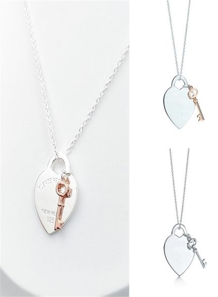 

heart and key pendant necklace for women 925 silver sterling luxury jewelry gifts co drop 2203308736625