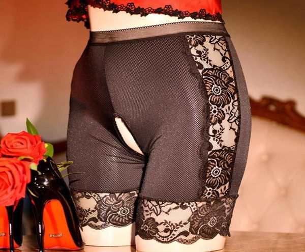 

underpants mens gay lace panties open crotch lingerie silk patchwork stretch breathable boyshort crotchless sissy underwearun4961534, Black;white